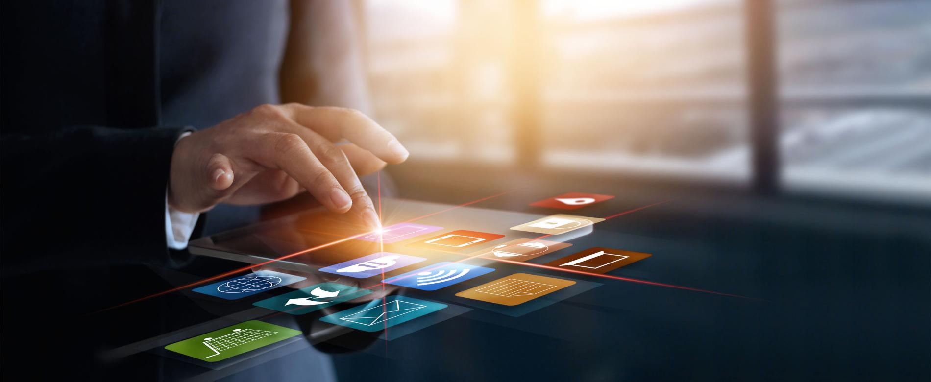 a hand exploring tech