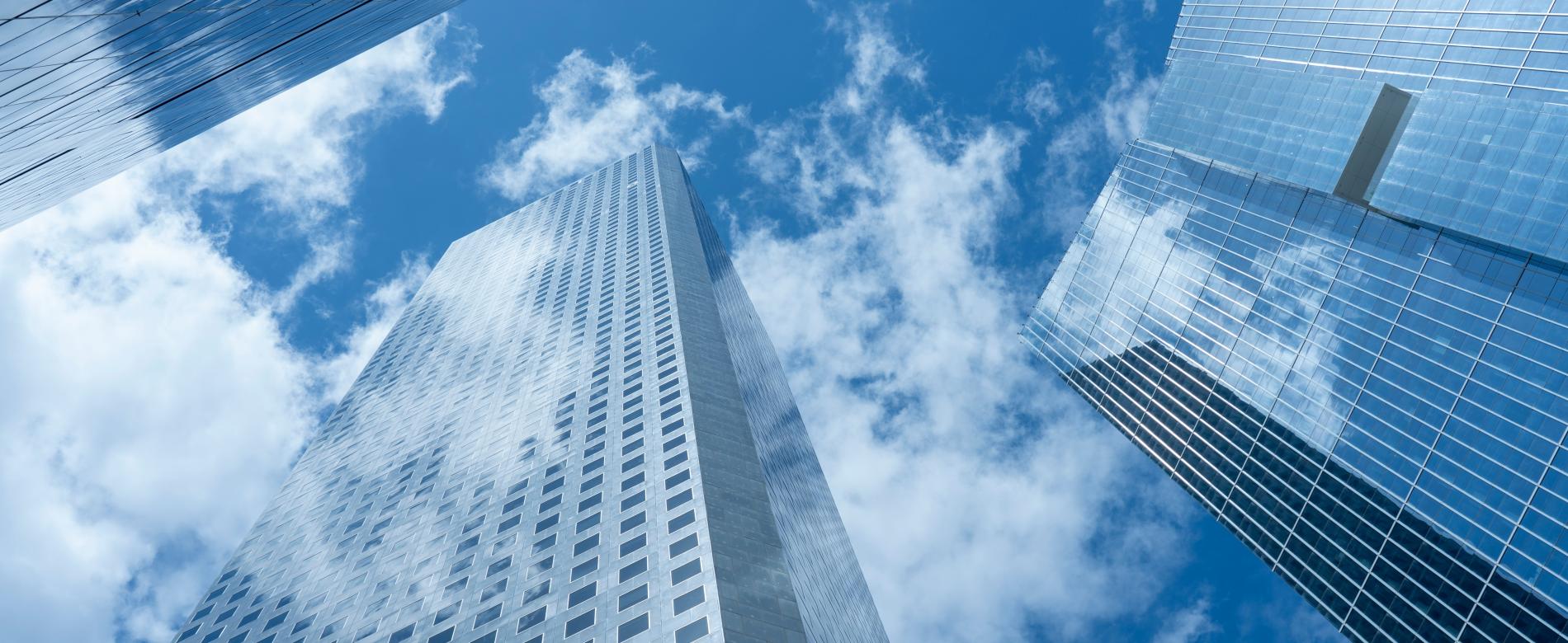 skyline buildings blue sky