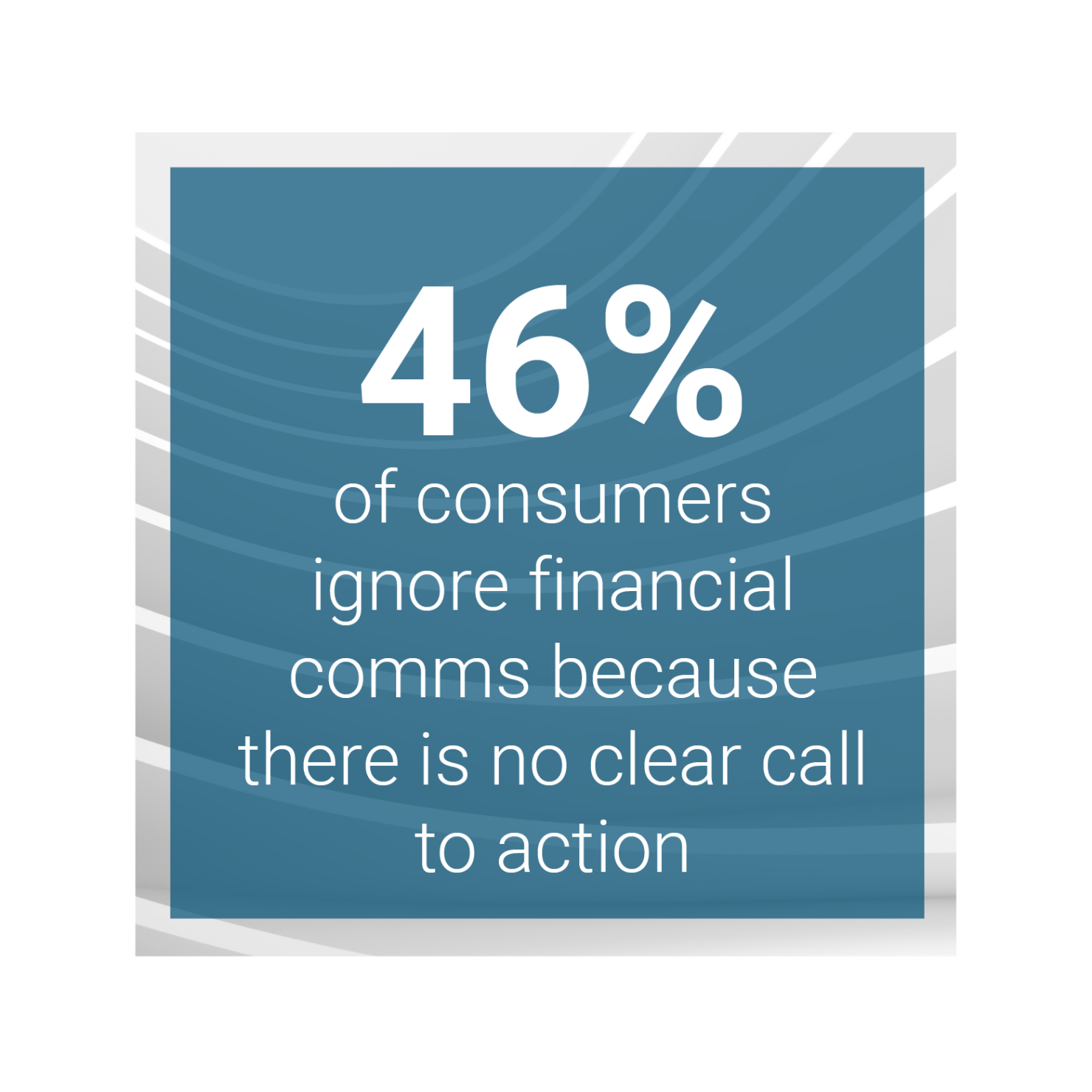 46% of consumers ignore financial comms because there is no clear call to action