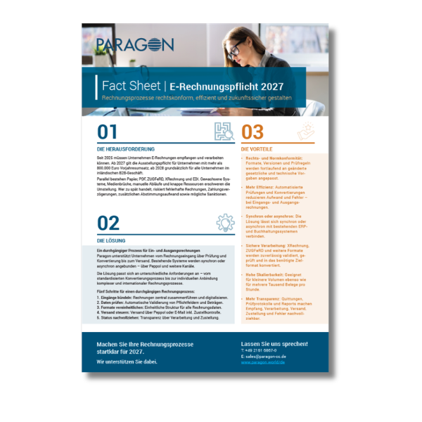 Factsheet E-Rechnung Paragon Teaserbild